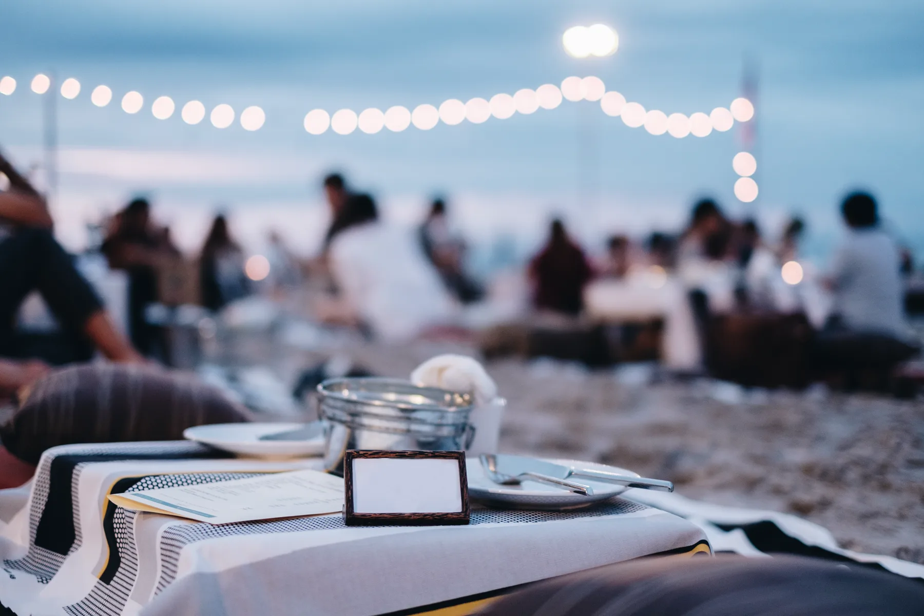 Beach club table service in a luxury lifestyle venue