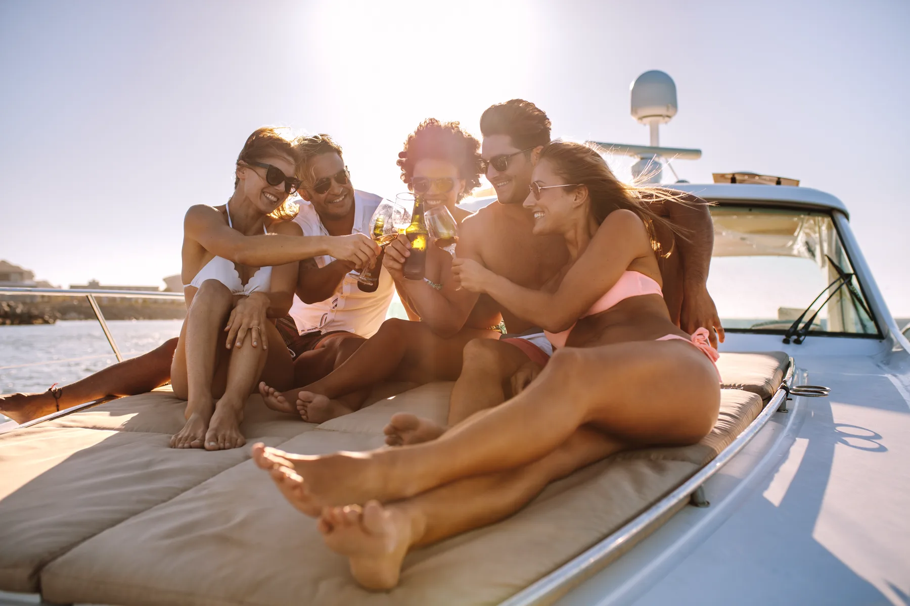 Friends meeting in a premium lifestyle travel setting
