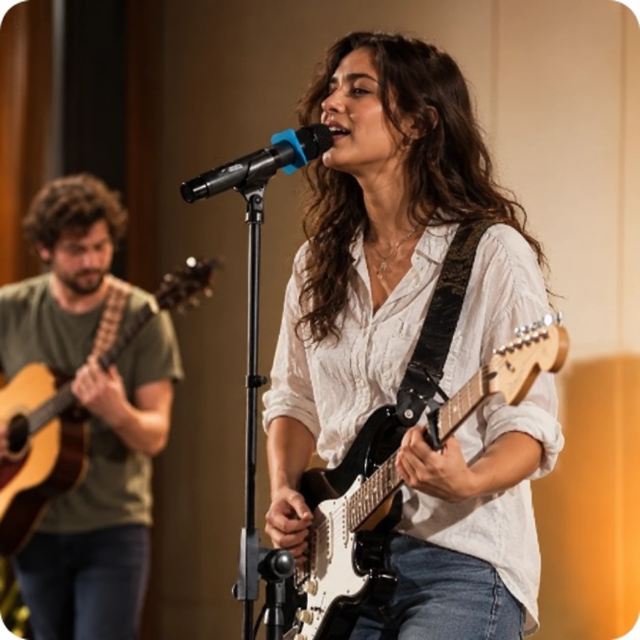 A singer sharing her music at a live performance