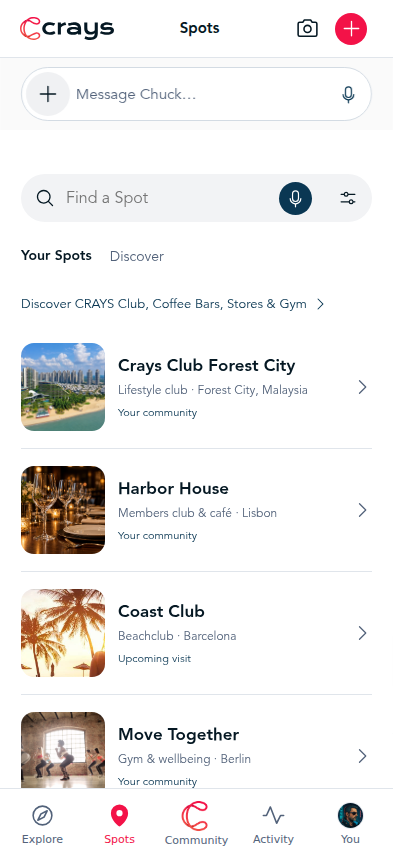 Your Spots and communities in CRAYS