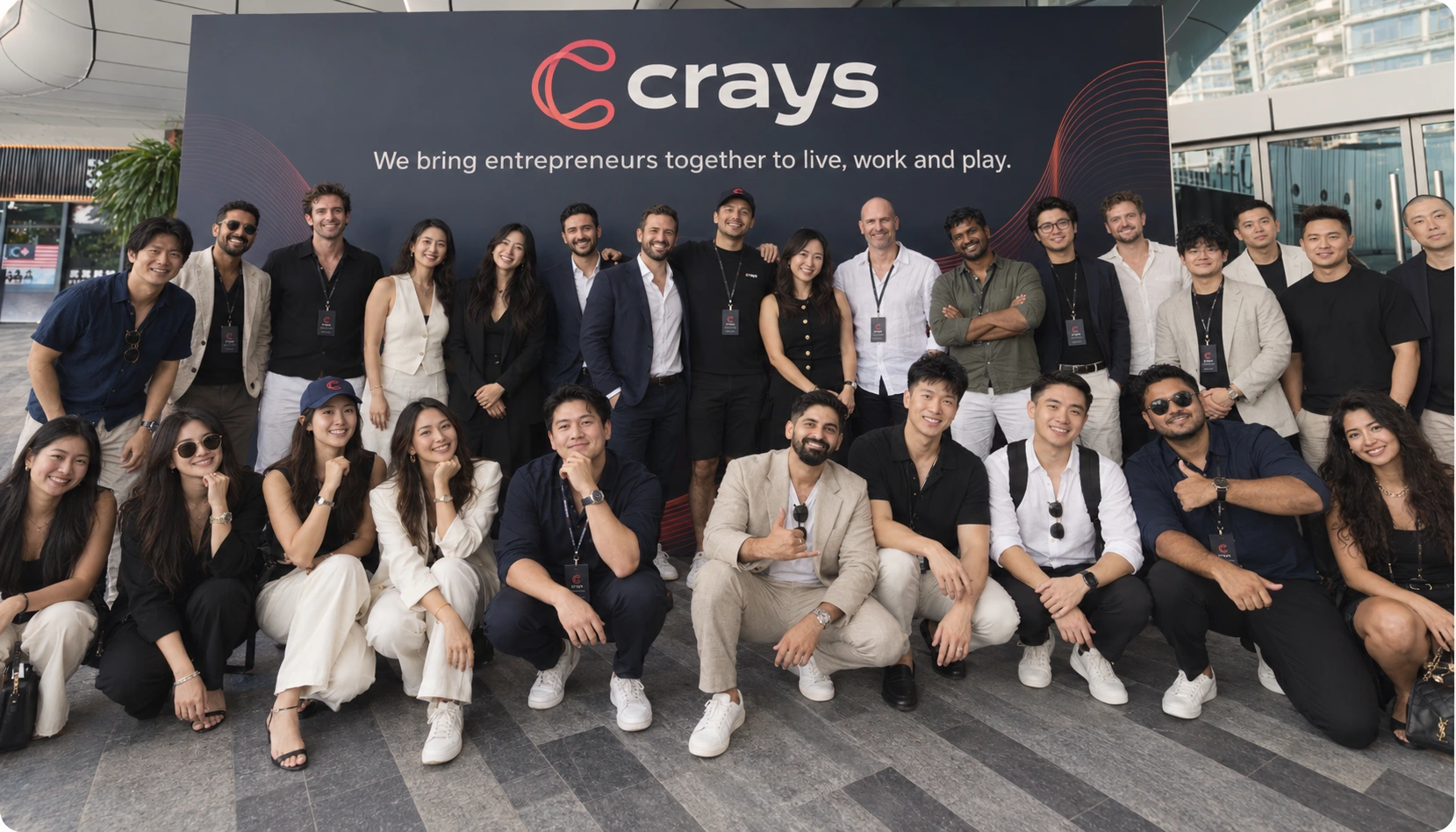 The CRAYS community together outside their gathering place