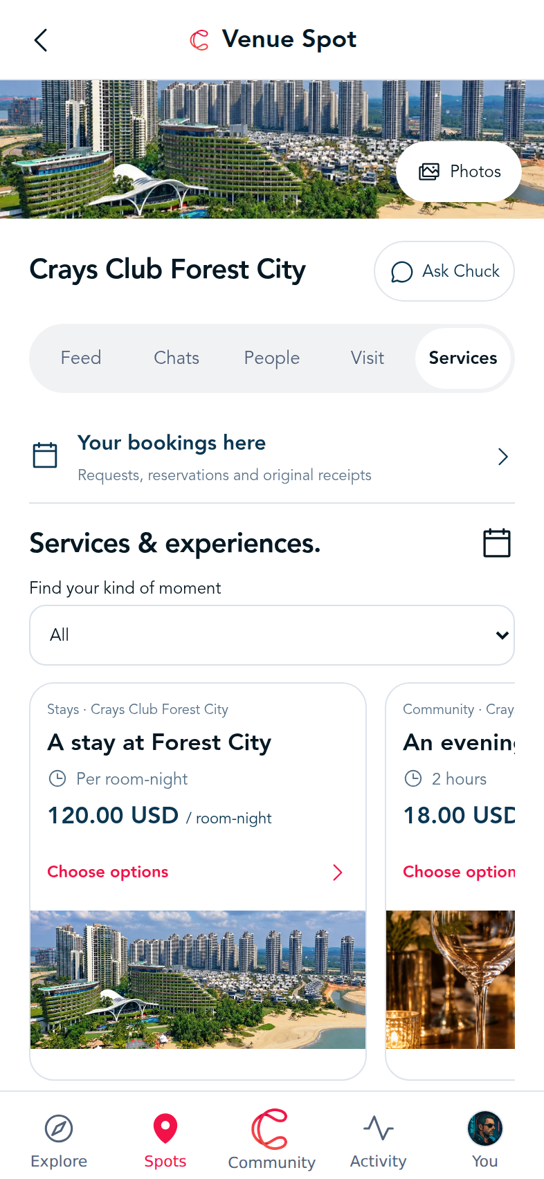 A Spot’s services and experiences with separate offer prices