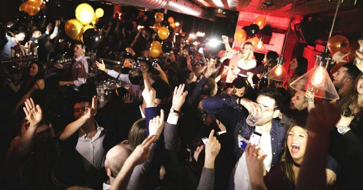 Nightlife music controls where guests can order, meet and pay locally